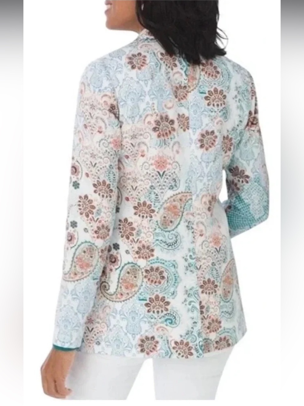 Chico’s Moroccan Elegance blazer Large Paisley coastal grandma NWT - Picture 13 of 13